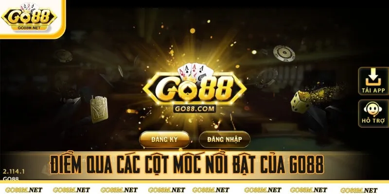 Điểm qua các cột mốc nổi bật của GO88