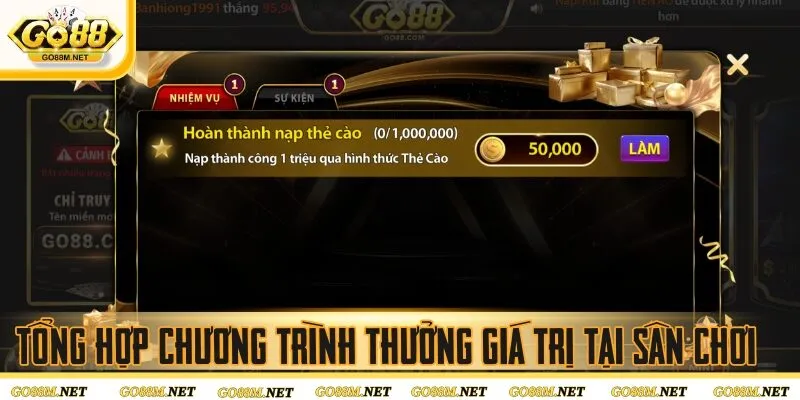 Tổng hợp chương trình thưởng giá trị tại sân chơi
