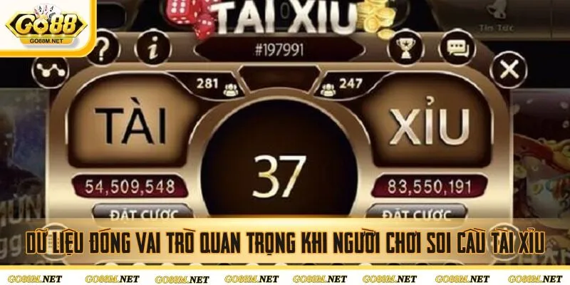 Dữ liệu đóng vai trò quan trọng khi người chơi soi cầu tài xỉu